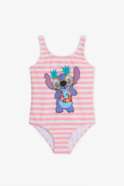 Maillot de bain 1 pièce Stitch © Disney- Enfant fille && ROSE MULTI