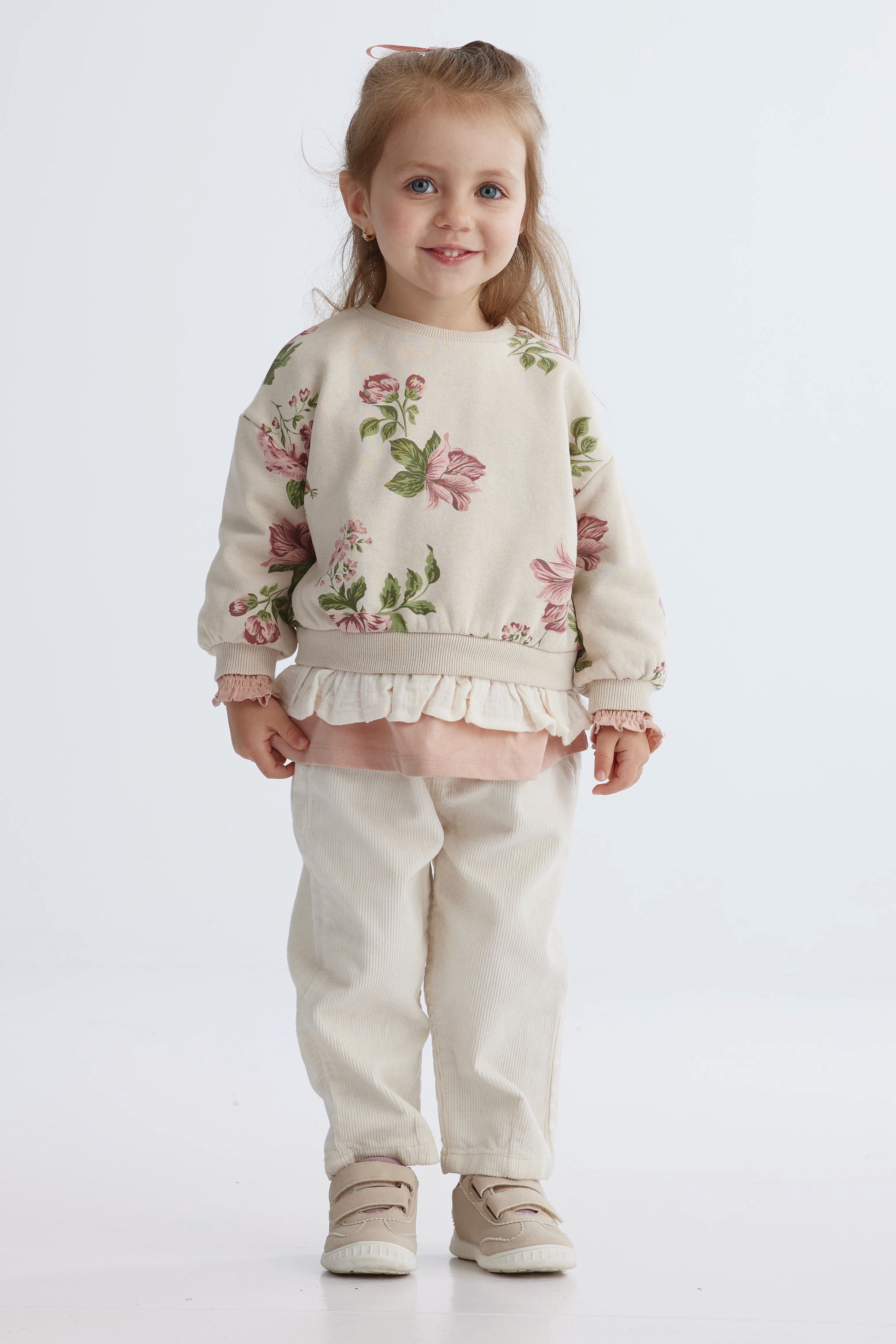 Pantalon velours côtelé velours côtelé - Bébé fille && BEIGE