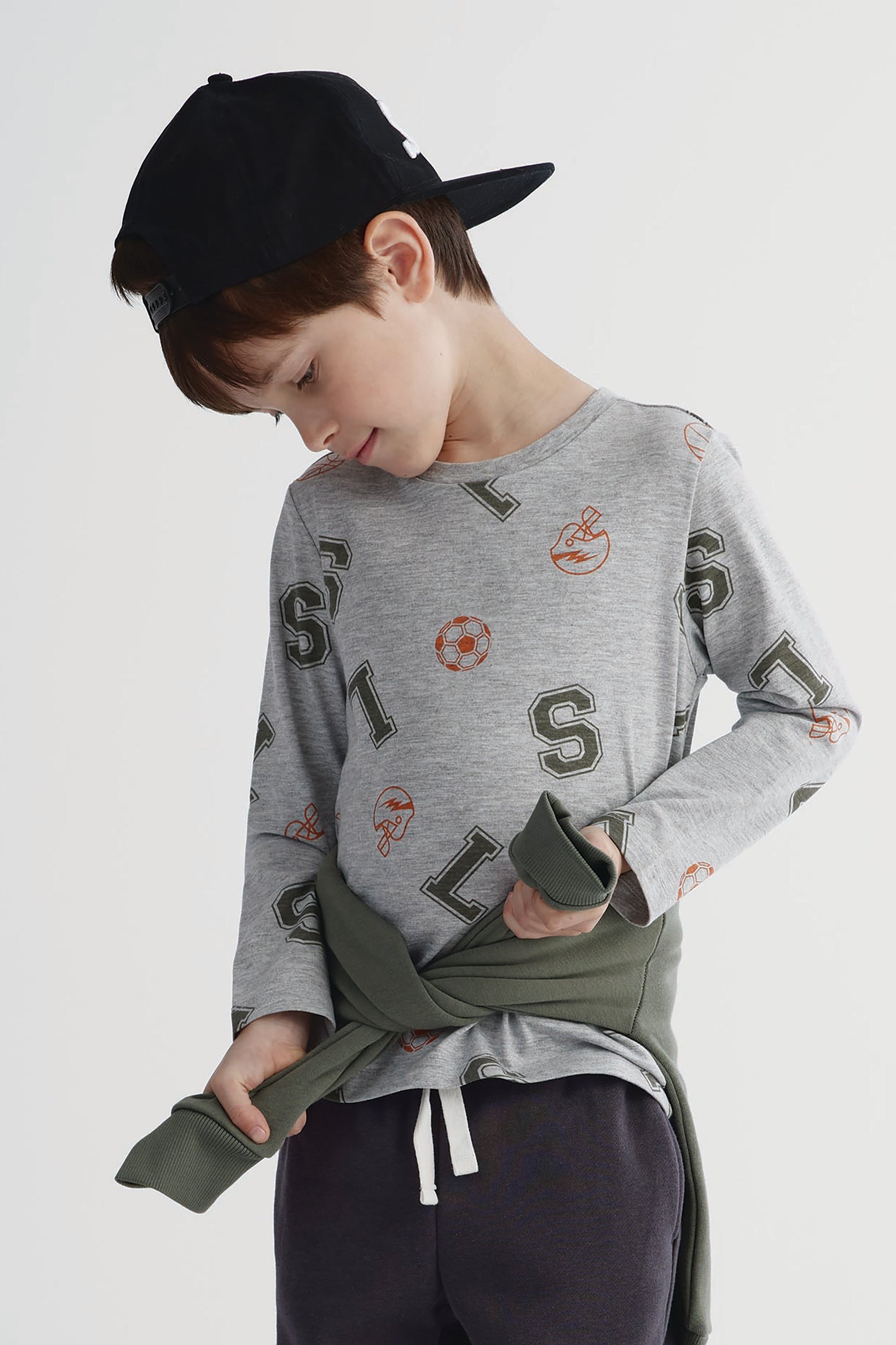 Chandail léger - Enfant garçon && MIX GRIS CLAIR