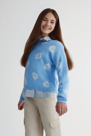 Chandail en tricot - Ado fille && BLEU
