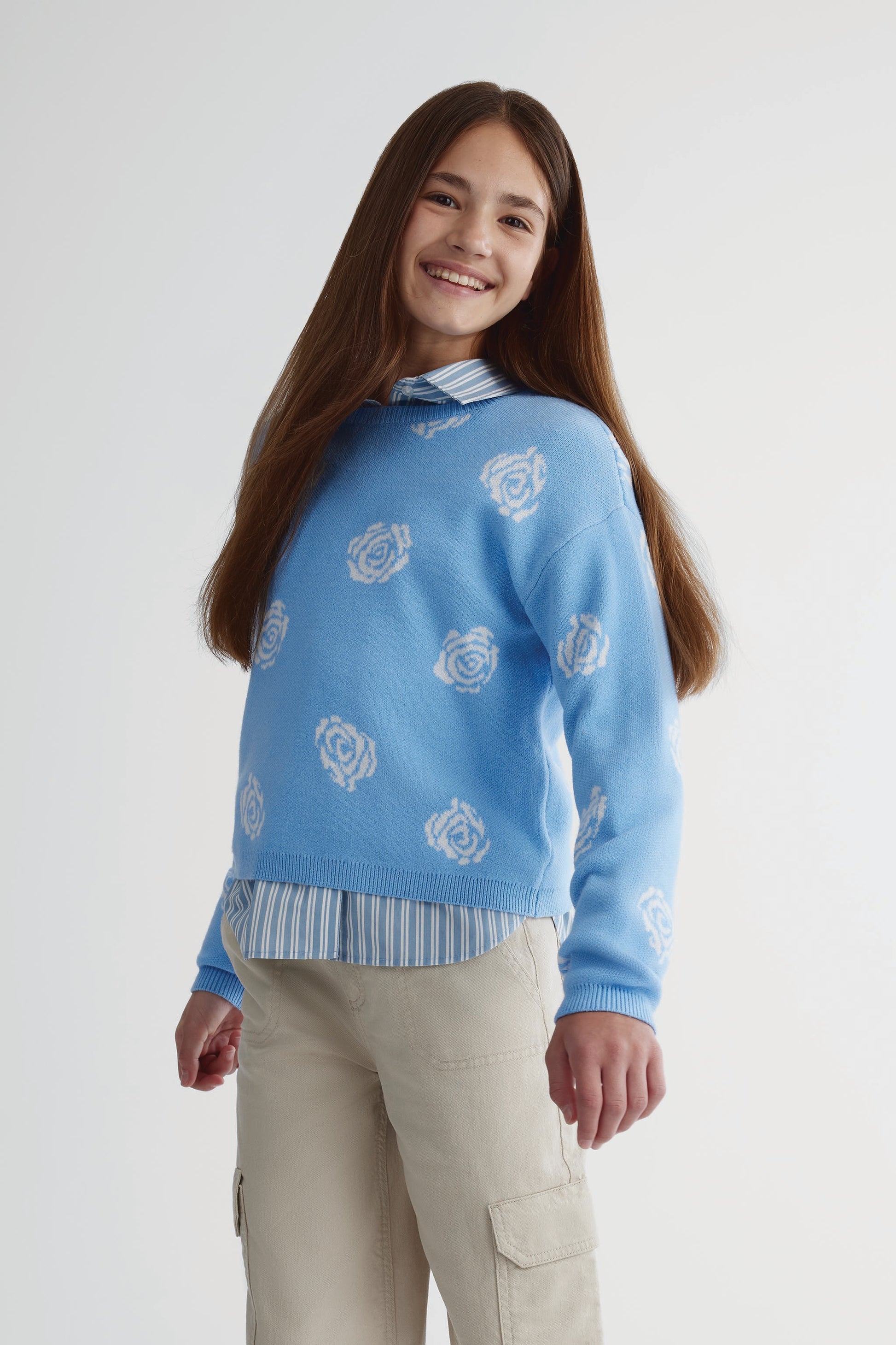 Chandail en tricot - Ado fille && BLEU