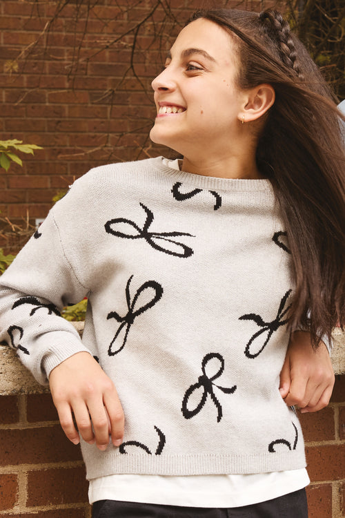 Chandail en tricot - Ado fille && GRIS CLAIR/MULTI