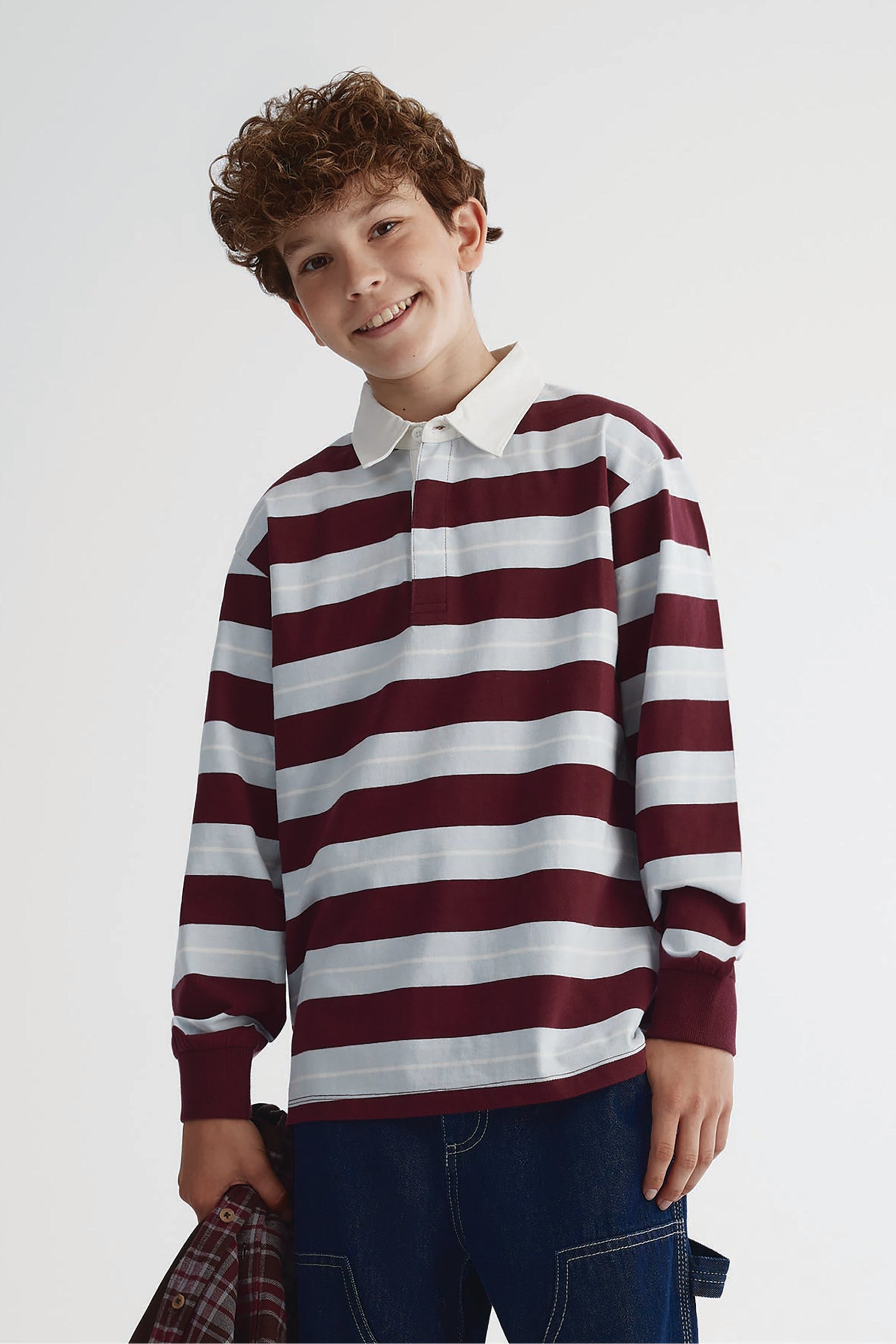 Chandail polo - Ado garçon && ROUGE VIN