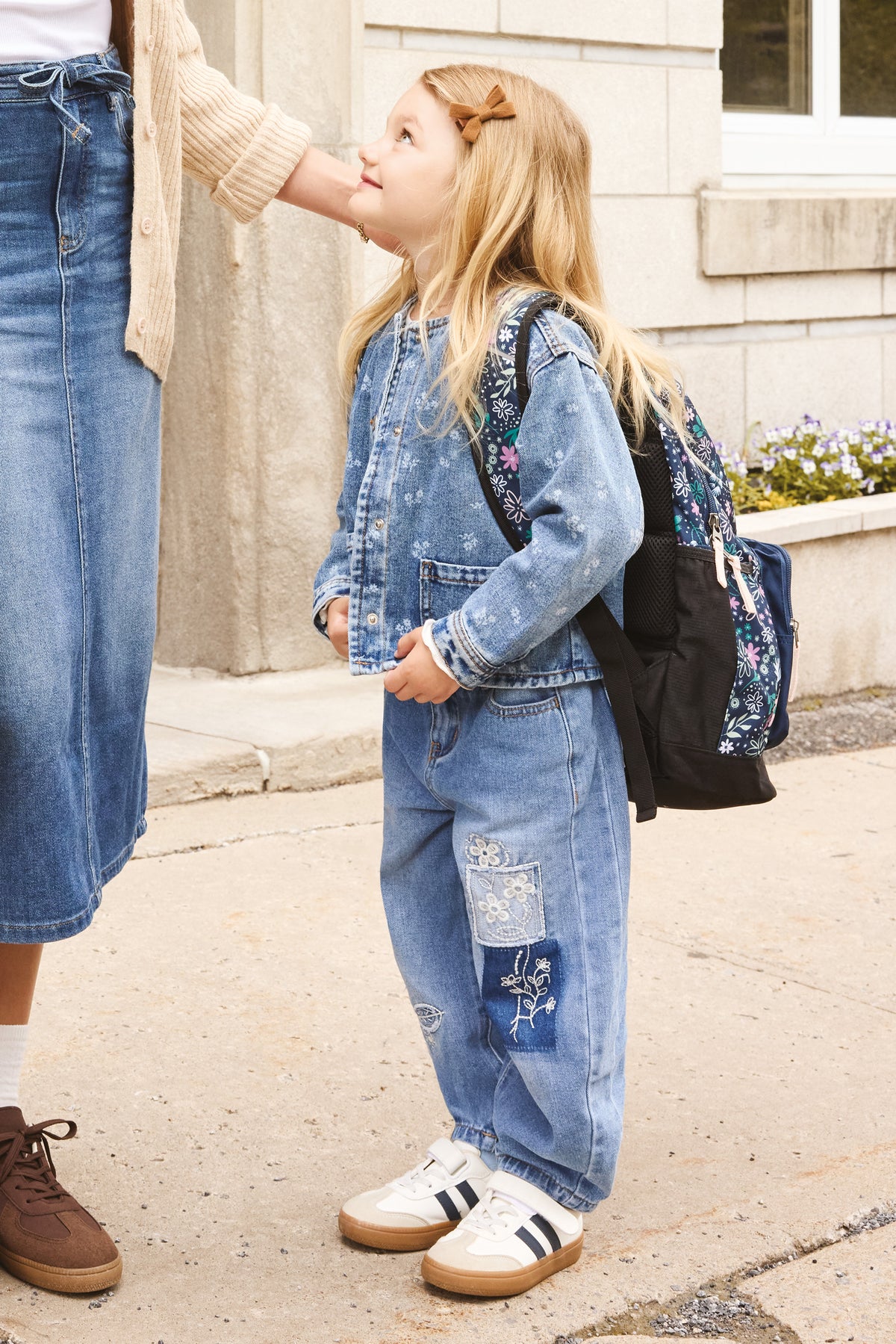 Jeans en denim taille haute - Enfant fille && DENIM MOYEN