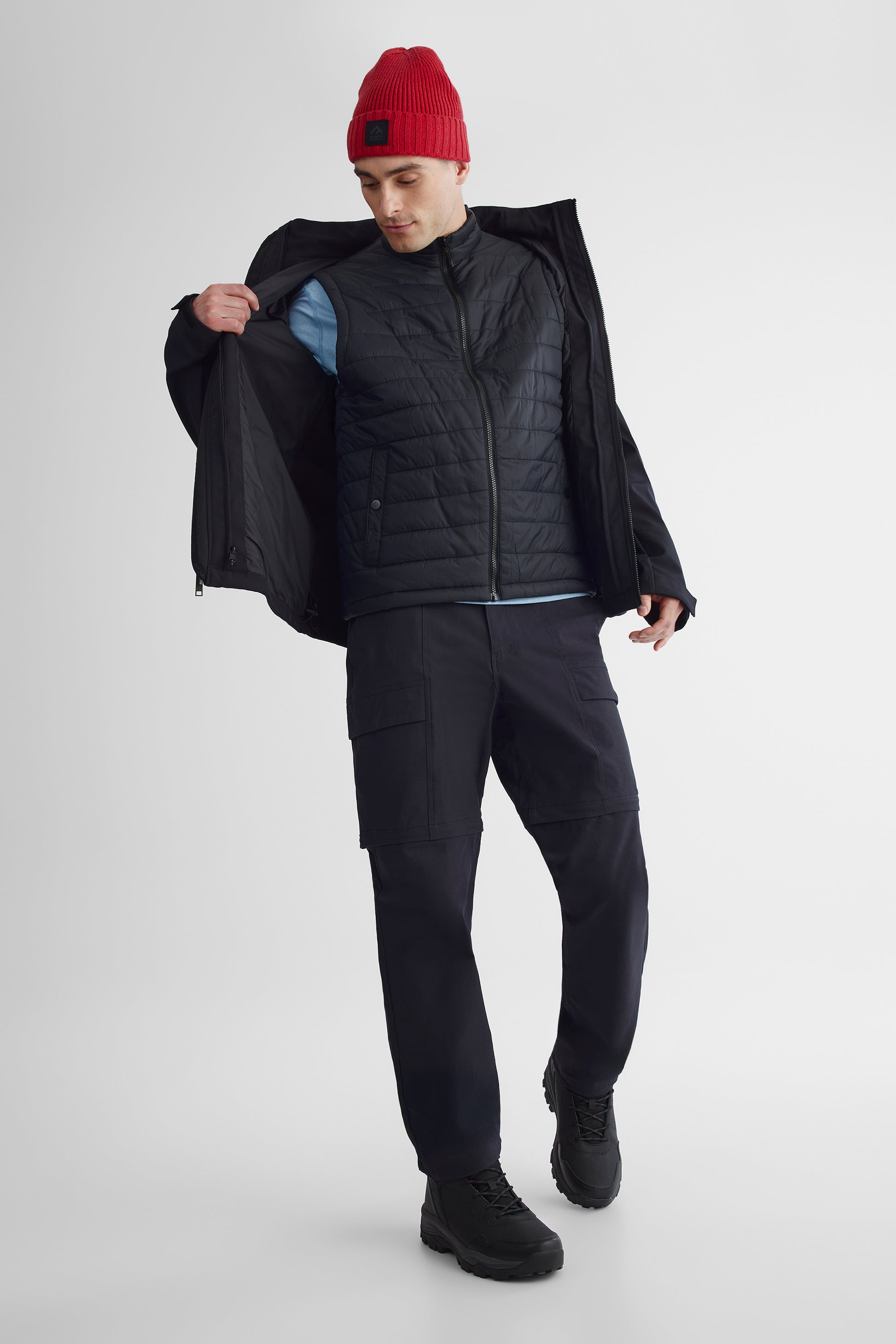 Manteau mi-saison 3-en-1 - Homme && NOIR
