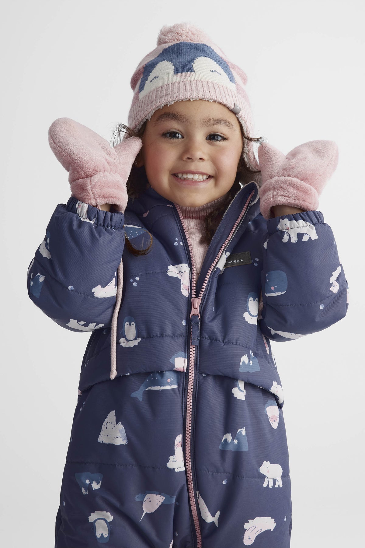 Mitaines moelleuses en peluche - Bébé fille && ROSE