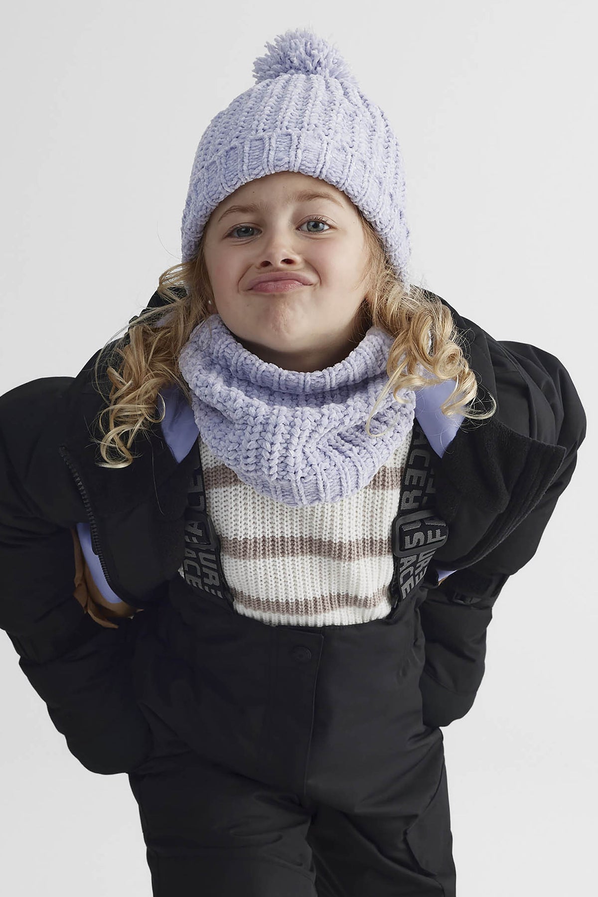 Tuque cloche chenille - Enfant fille && BLEU PALE