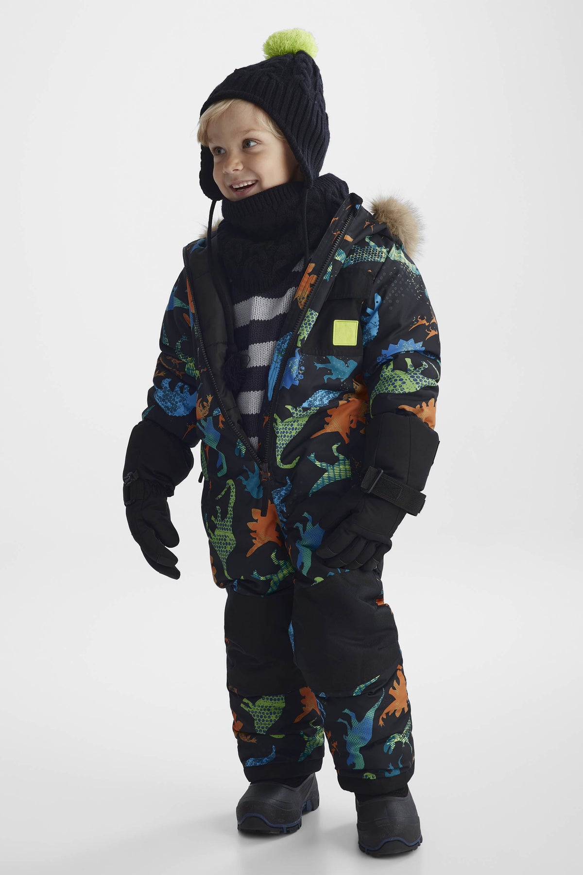 Habit de neige 1 pièce chaud - Enfant garçon && NOIR/MULTI