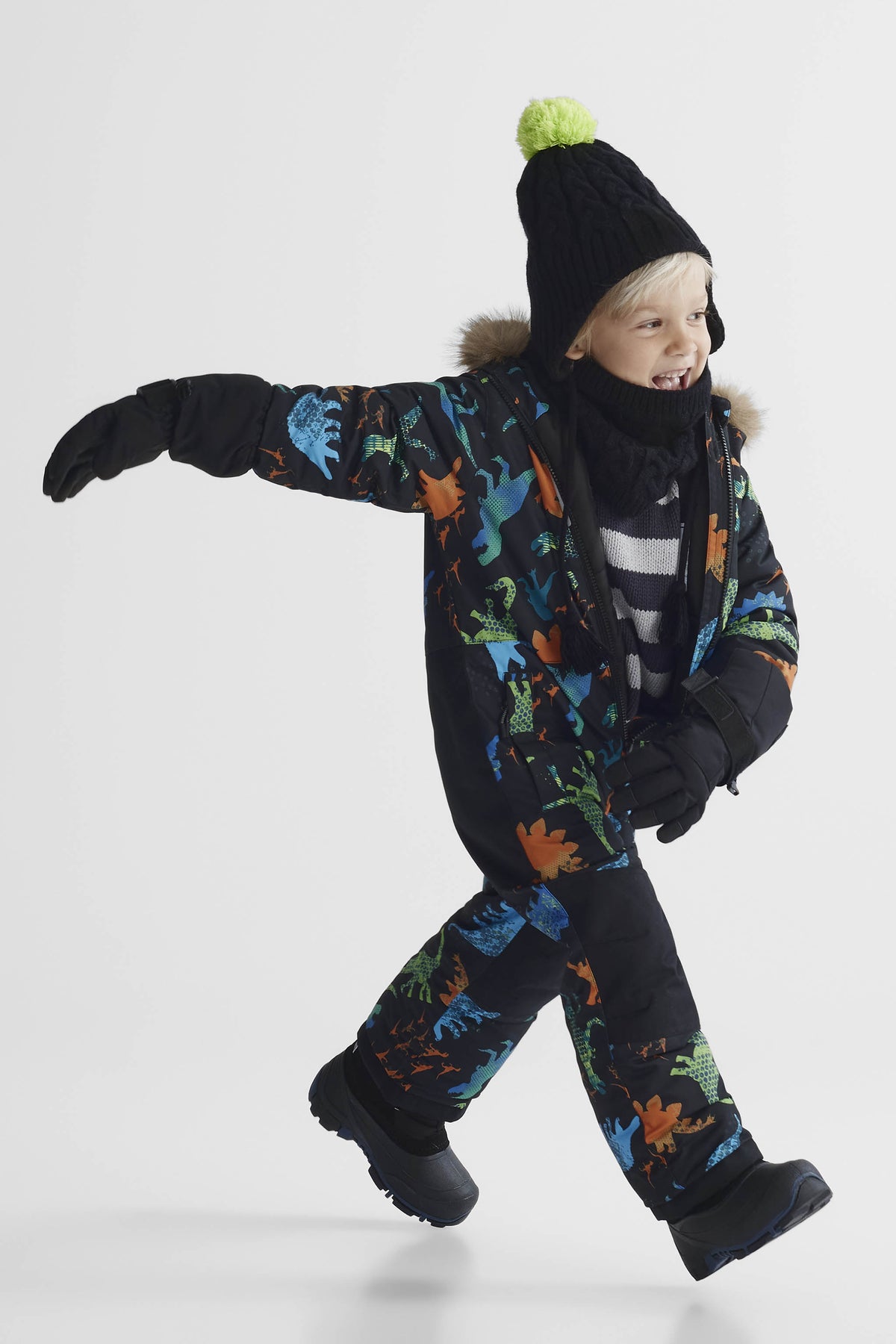 Habit de neige 1 pièce chaud - Enfant garçon && NOIR/MULTI