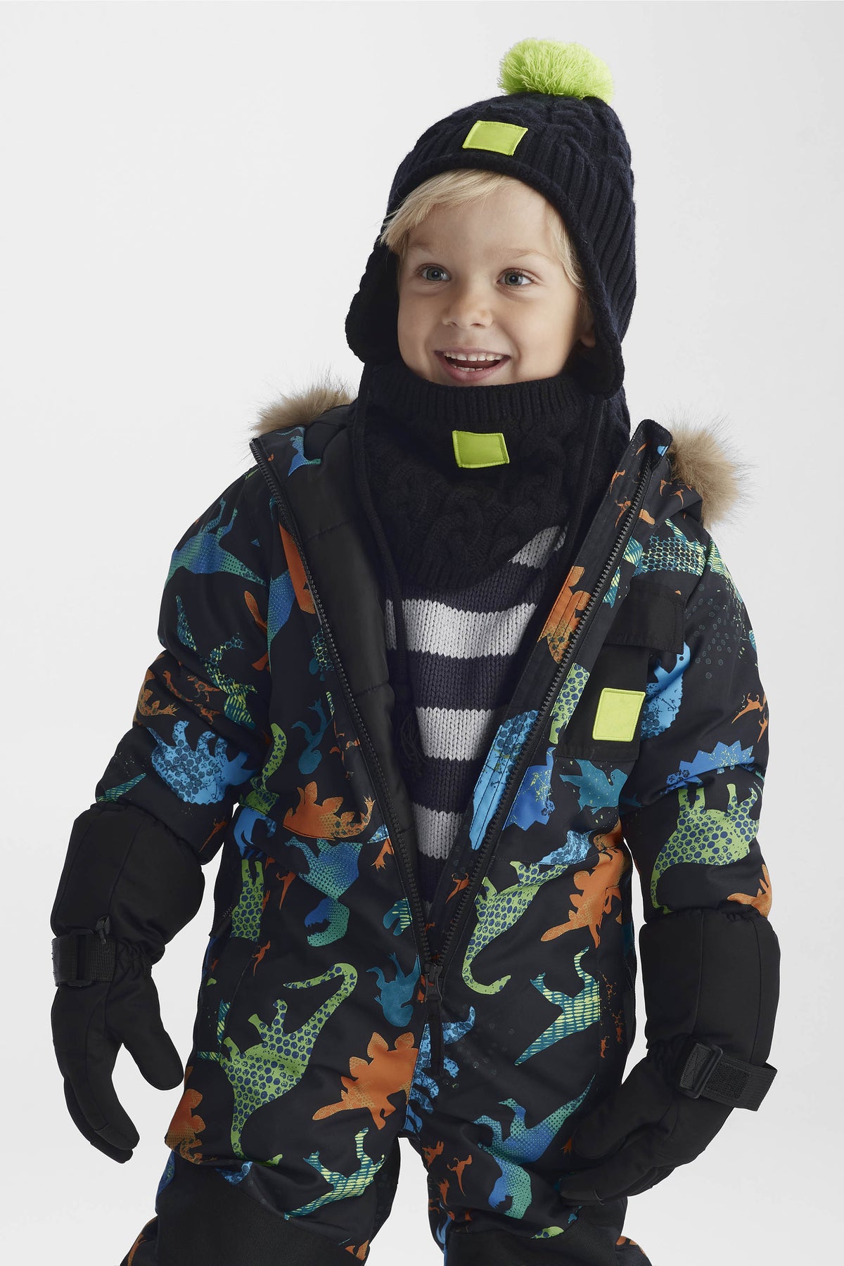 Cache-cou tube en tricot doux - Enfant garçon && NOIR