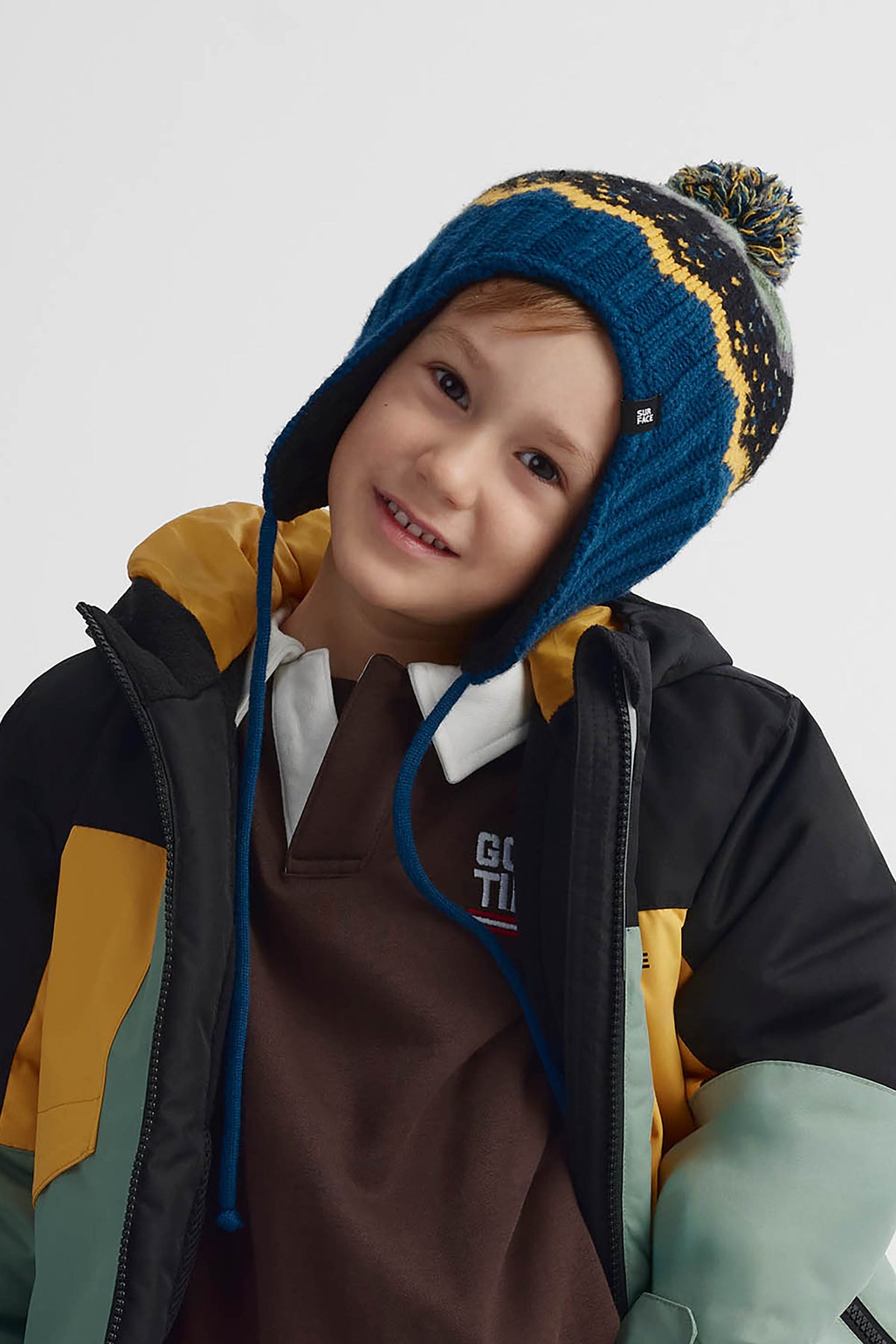 Tuque péruvienne en tricot - Enfant garçon && VERT