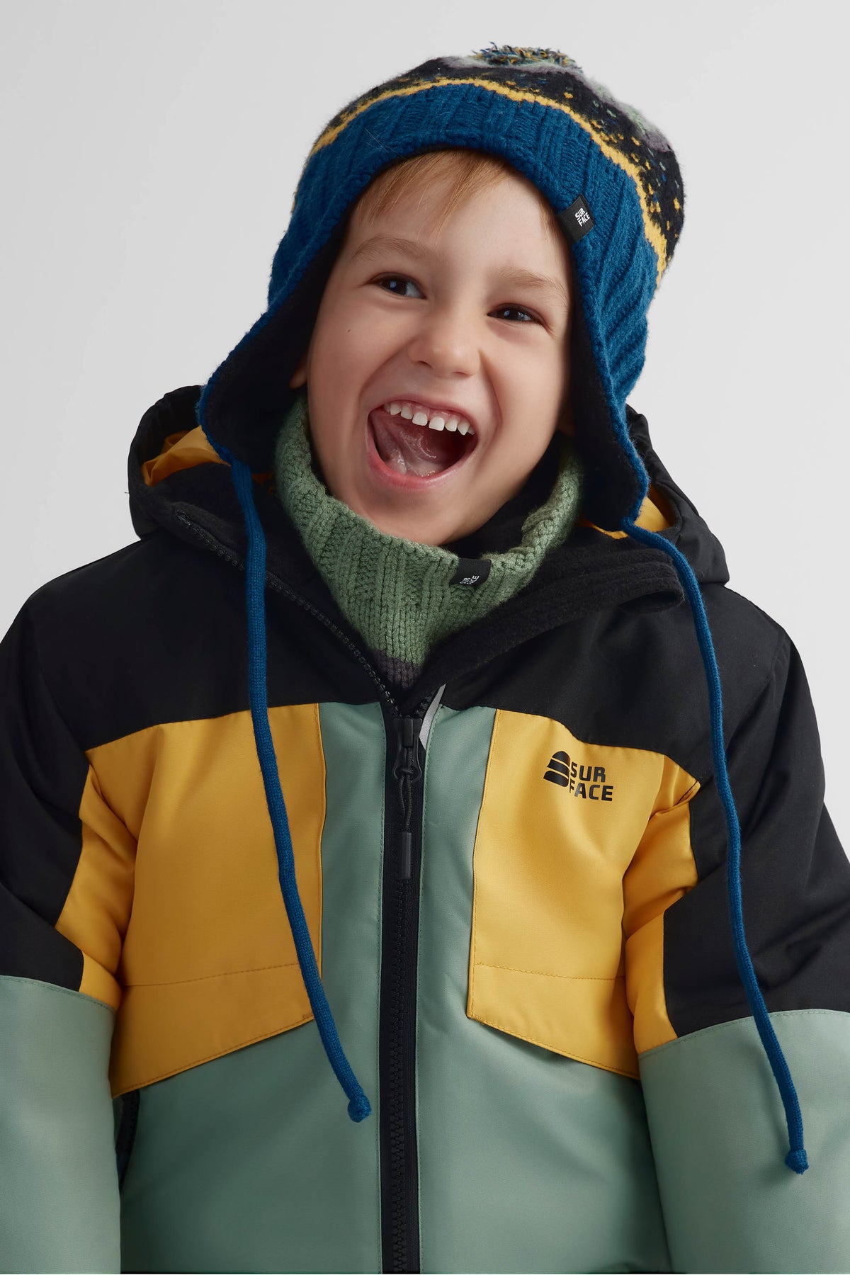 Tuque péruvienne en tricot - Enfant garçon && VERT