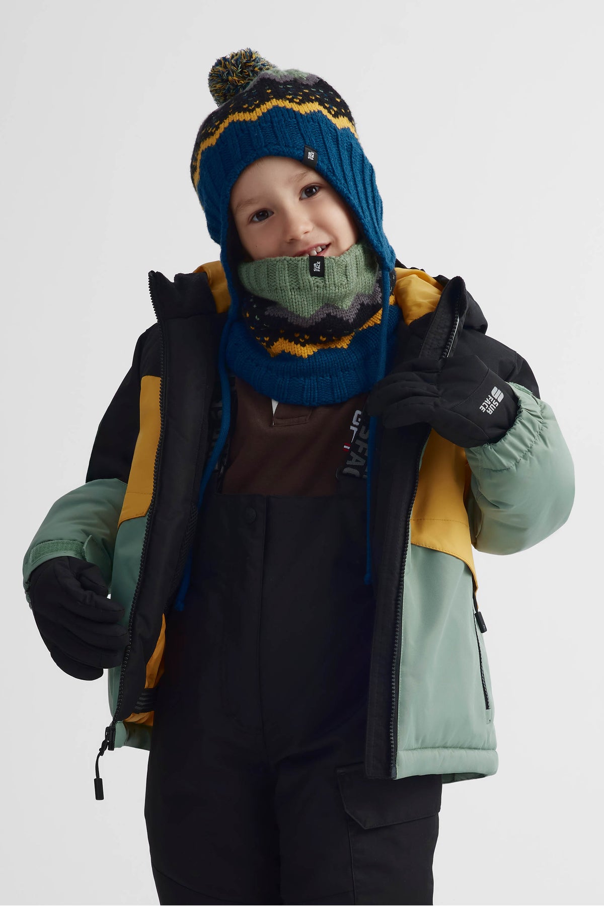 Tuque péruvienne en tricot - Enfant garçon && VERT