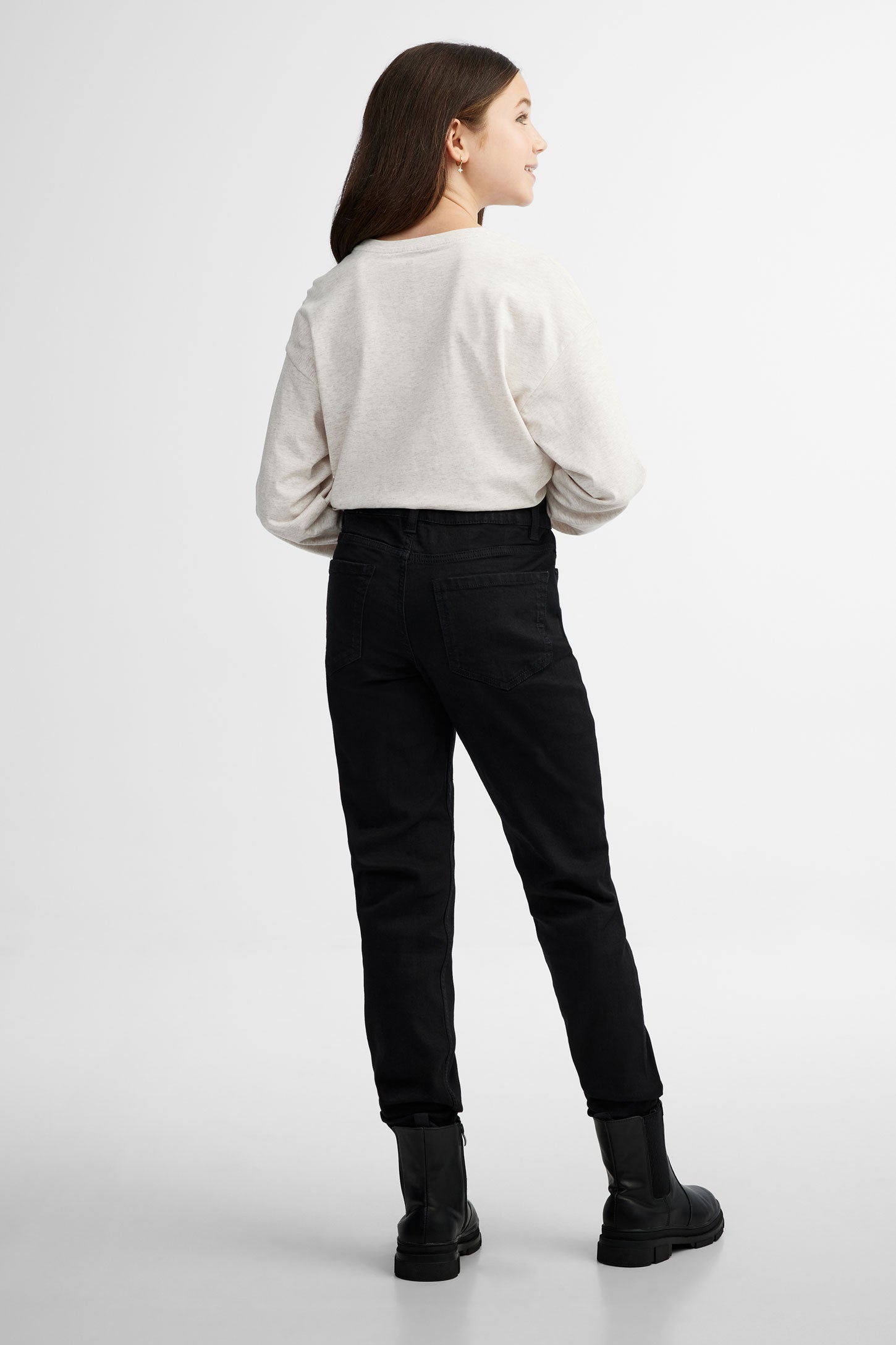 Jeans coupe ajustée – Ado fille && NOIR
