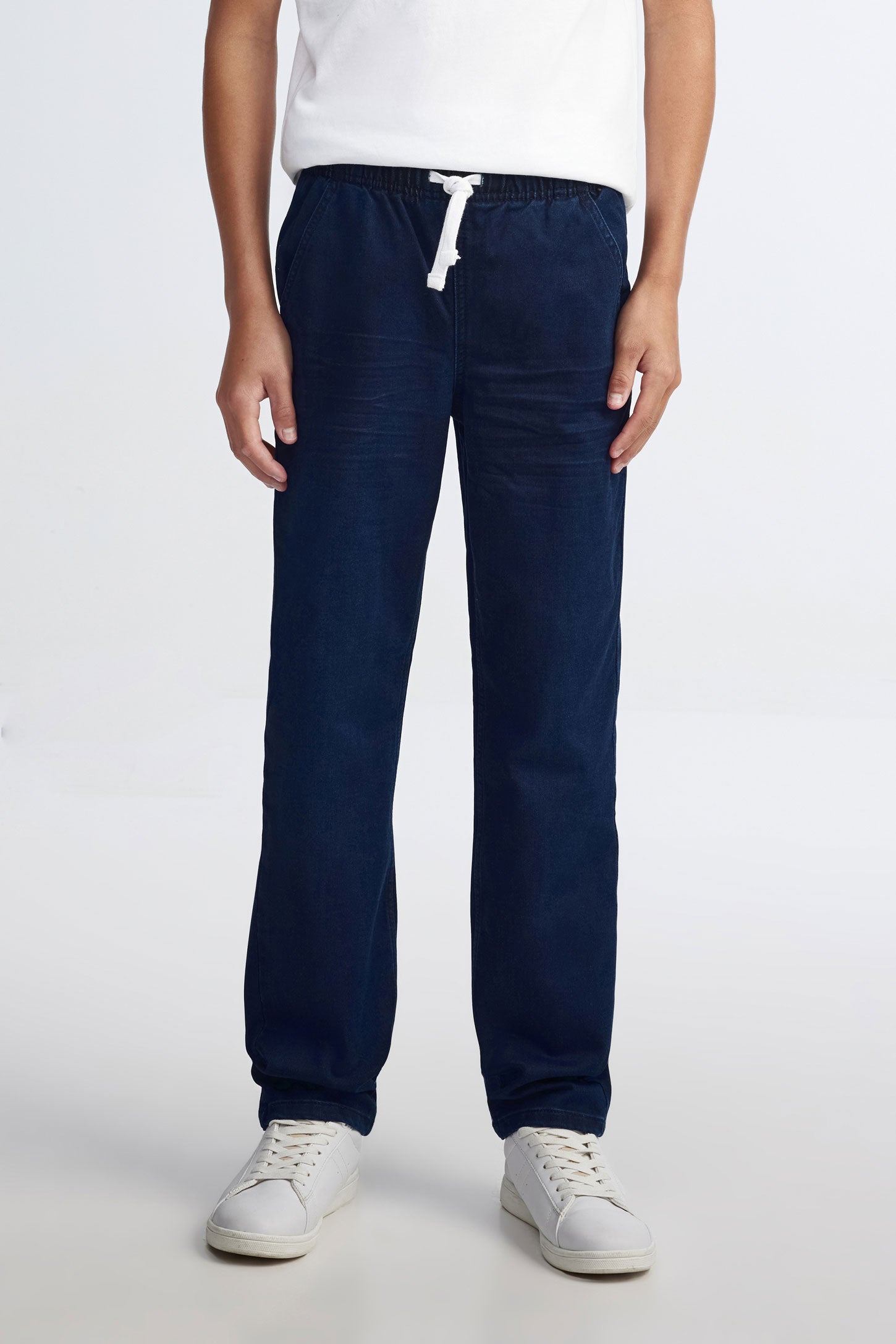 Jeans ''Pull-on'' coupe droite 27'' - Ado garçon && BLEU FONCÉ