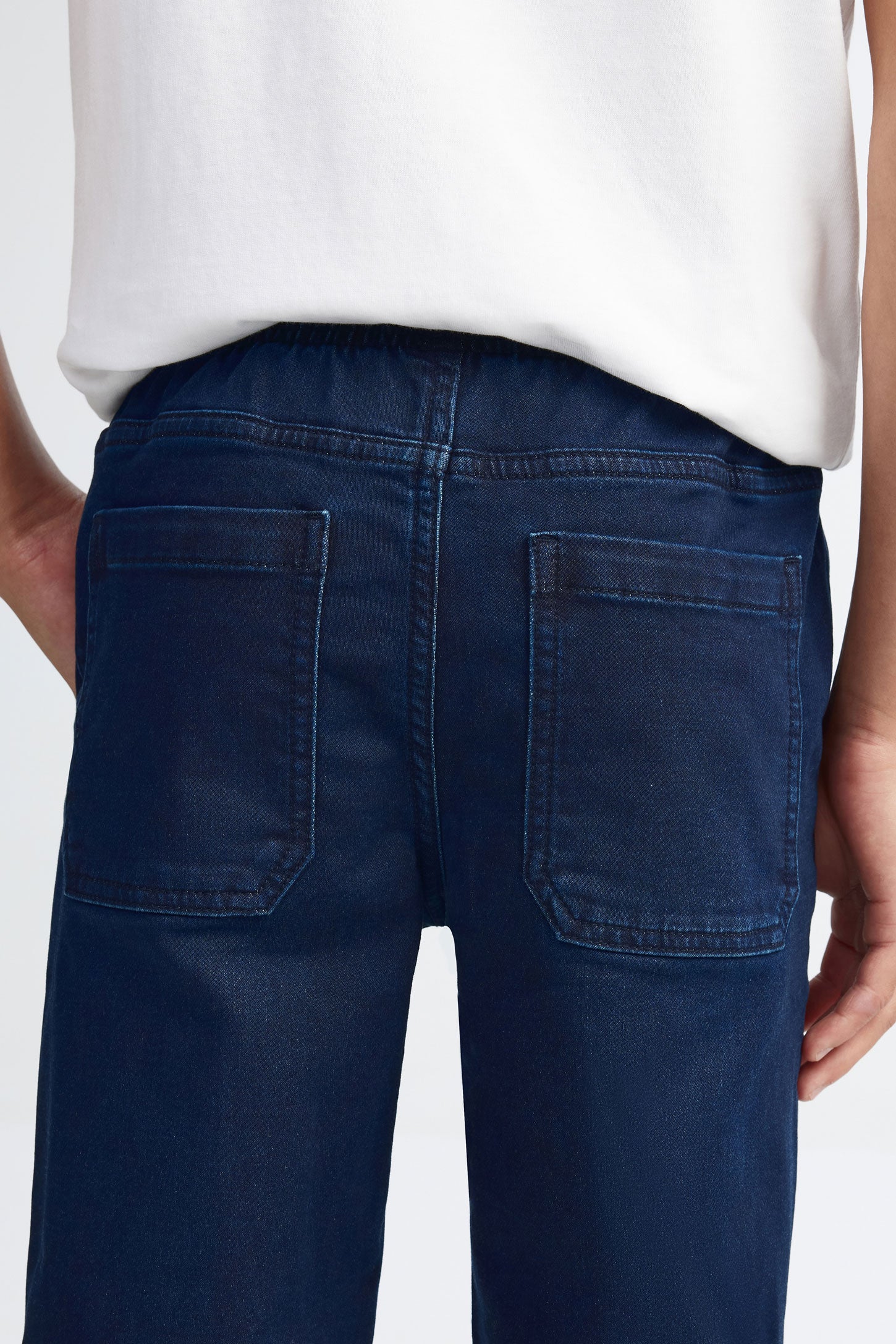 Jeans ''Pull-on'' coupe droite 27'' - Ado garçon && BLEU FONCÉ