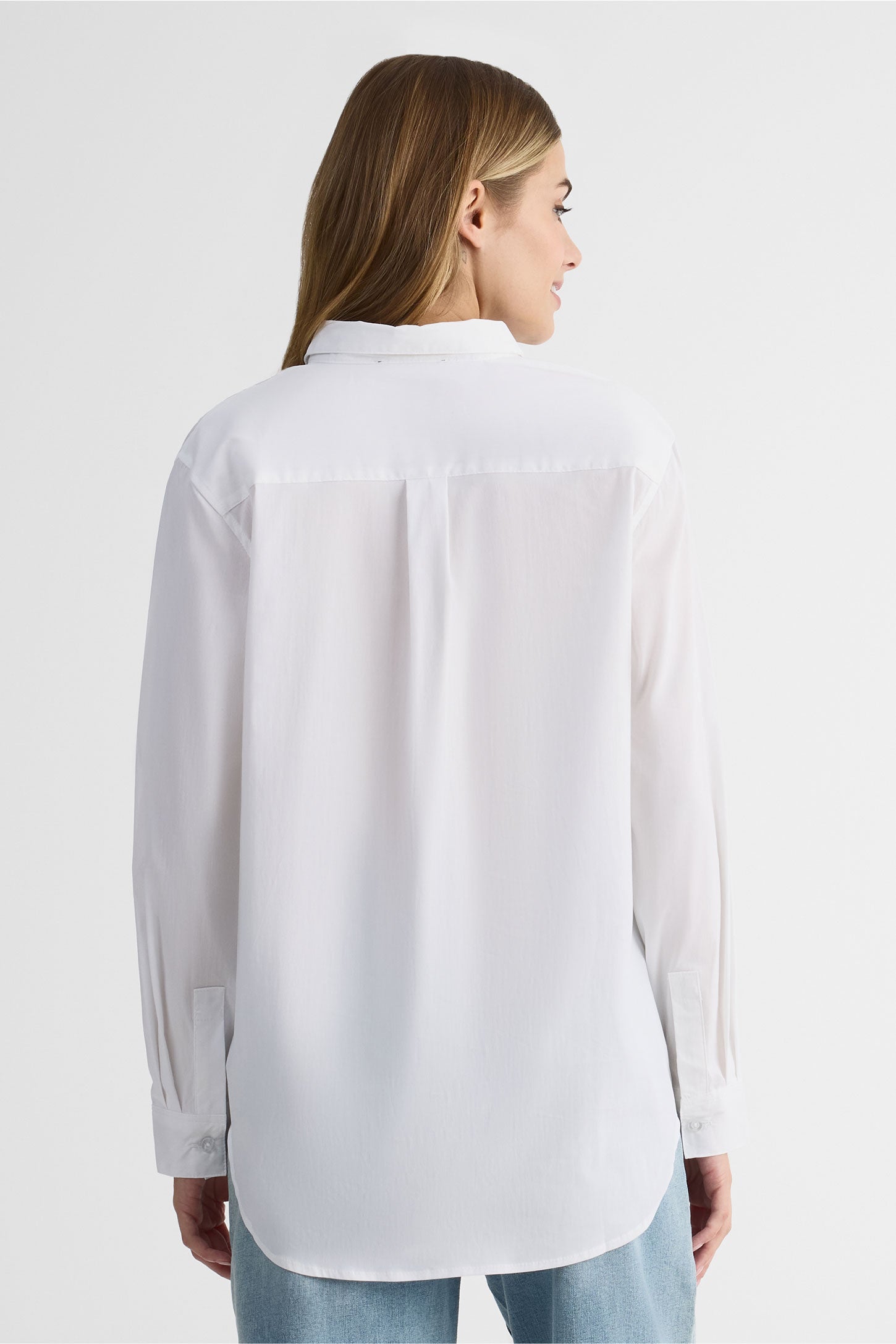 Chemise boutonnée à manches longues - Femme && BLANC
