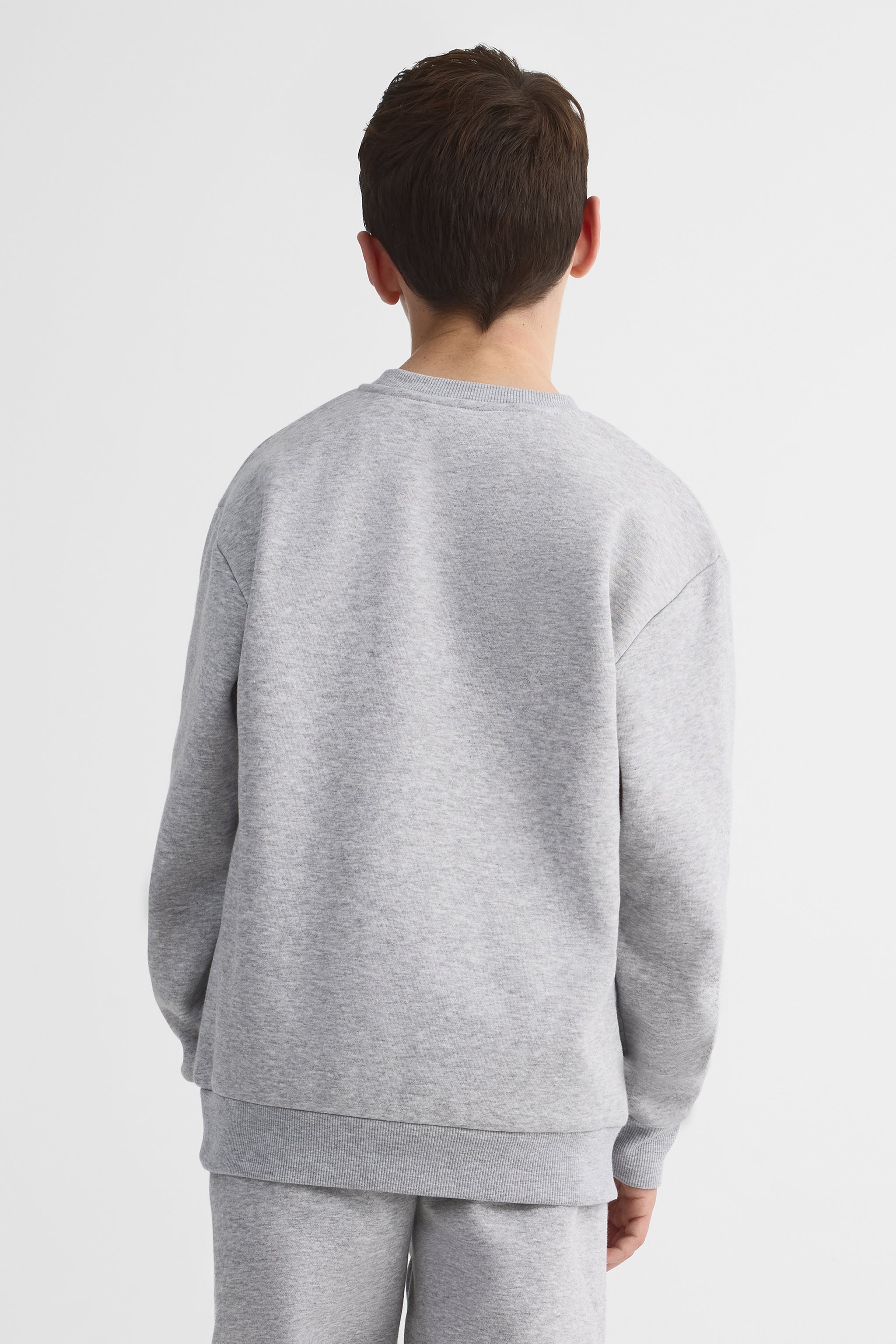 Chandail ouaté boxy à manches longues - Ado garçon && GRIS MIXTE