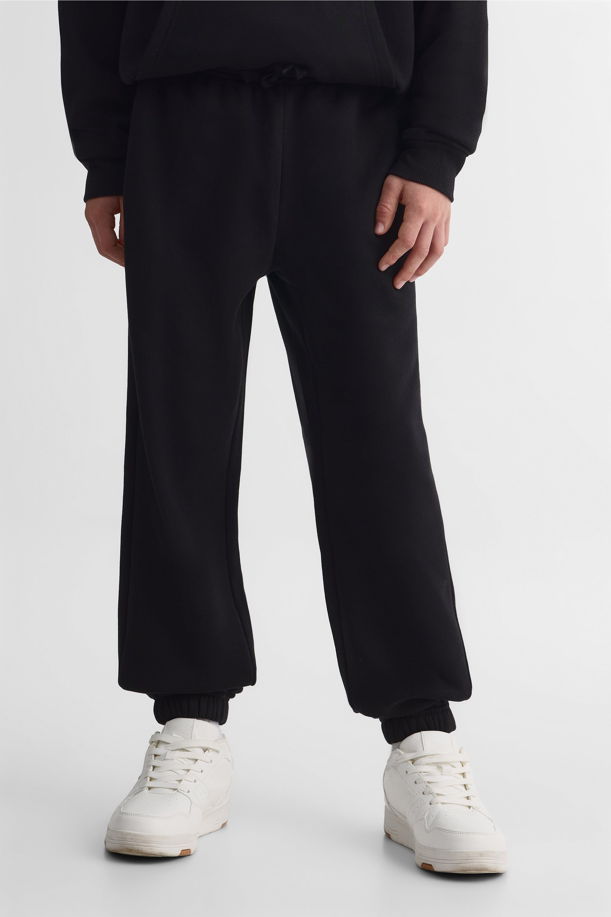 Pantalon jogger élastique en coton - Ado garçon && NOIR