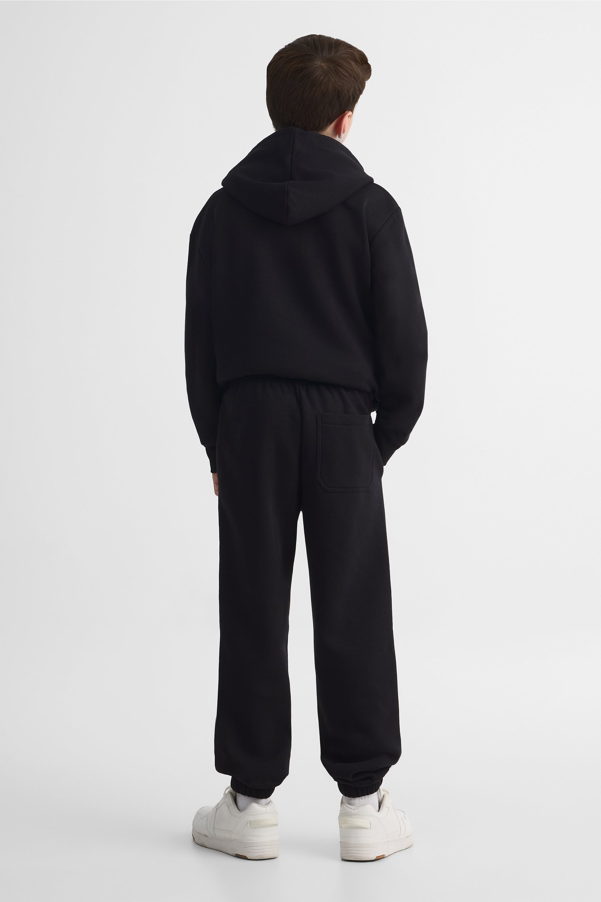 Pantalon jogger élastique en coton - Ado garçon && NOIR