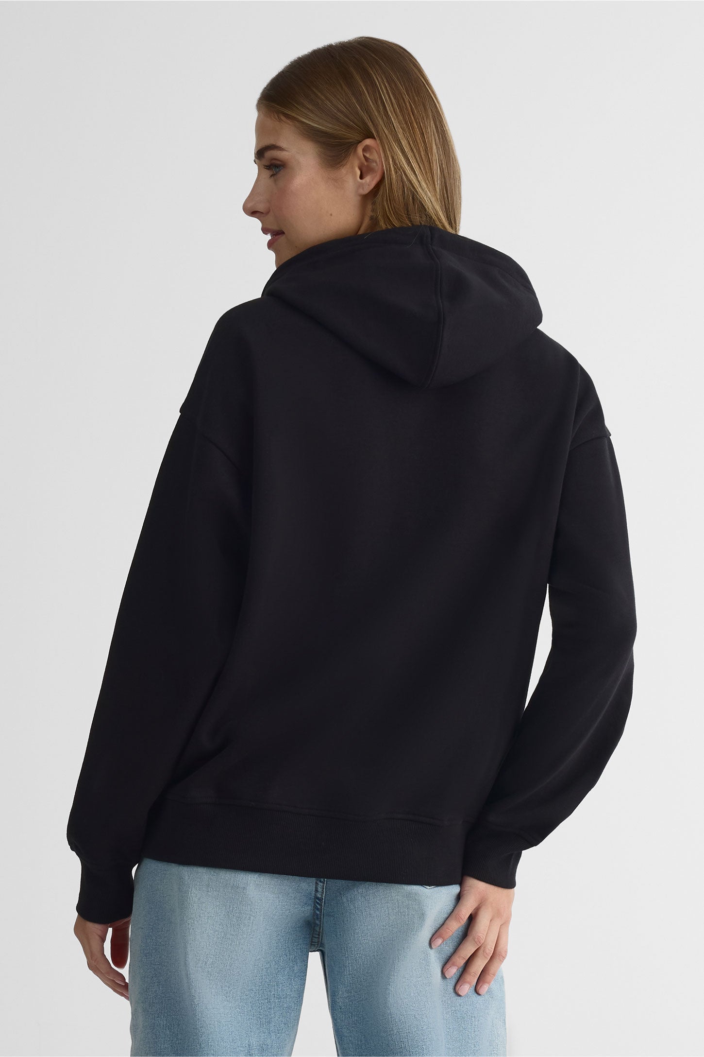 Chandail à capuchon coton ouaté - Femme && NOIR