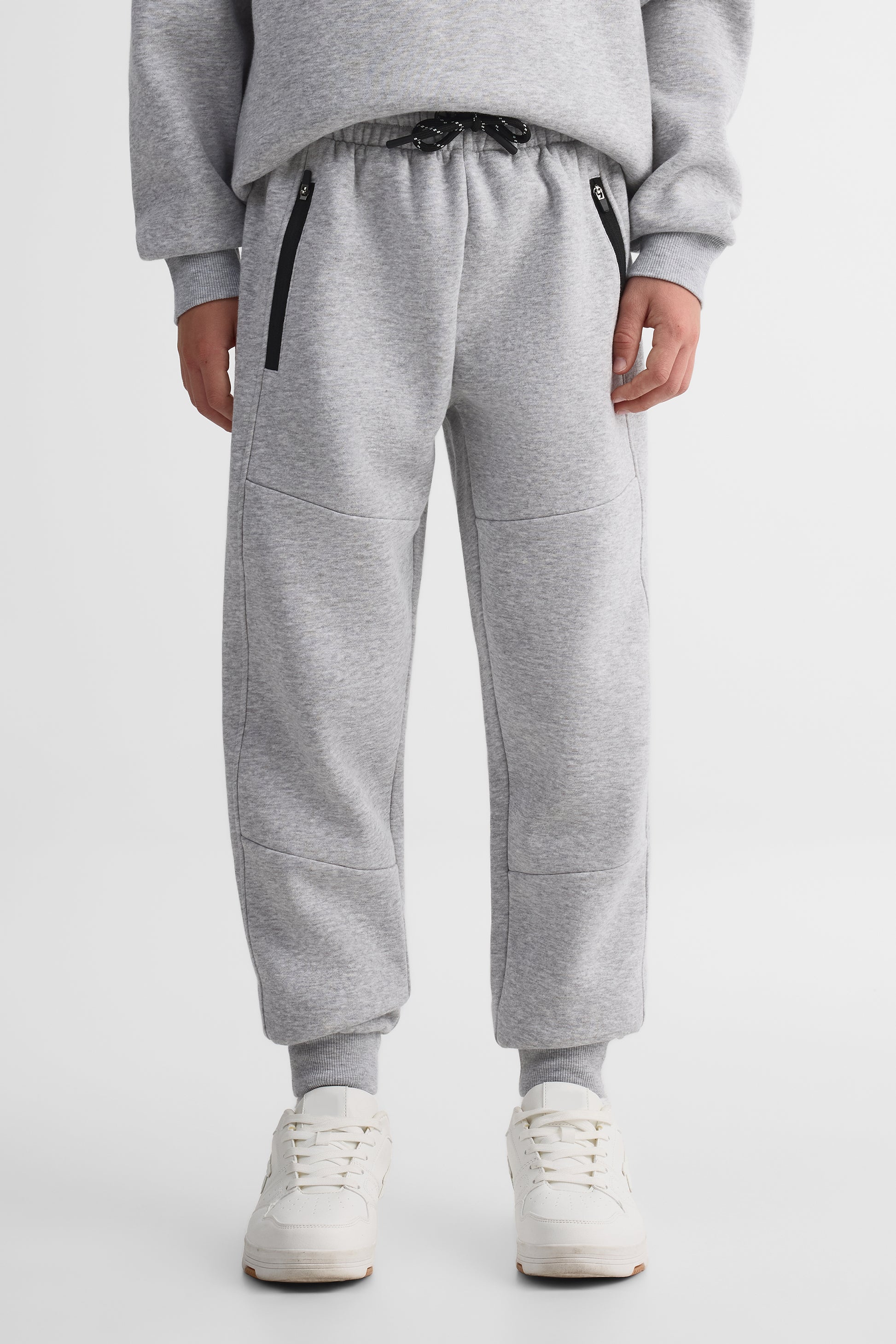 Pantalon jogger ouaté - Ado garçon && GRIS MIXTE