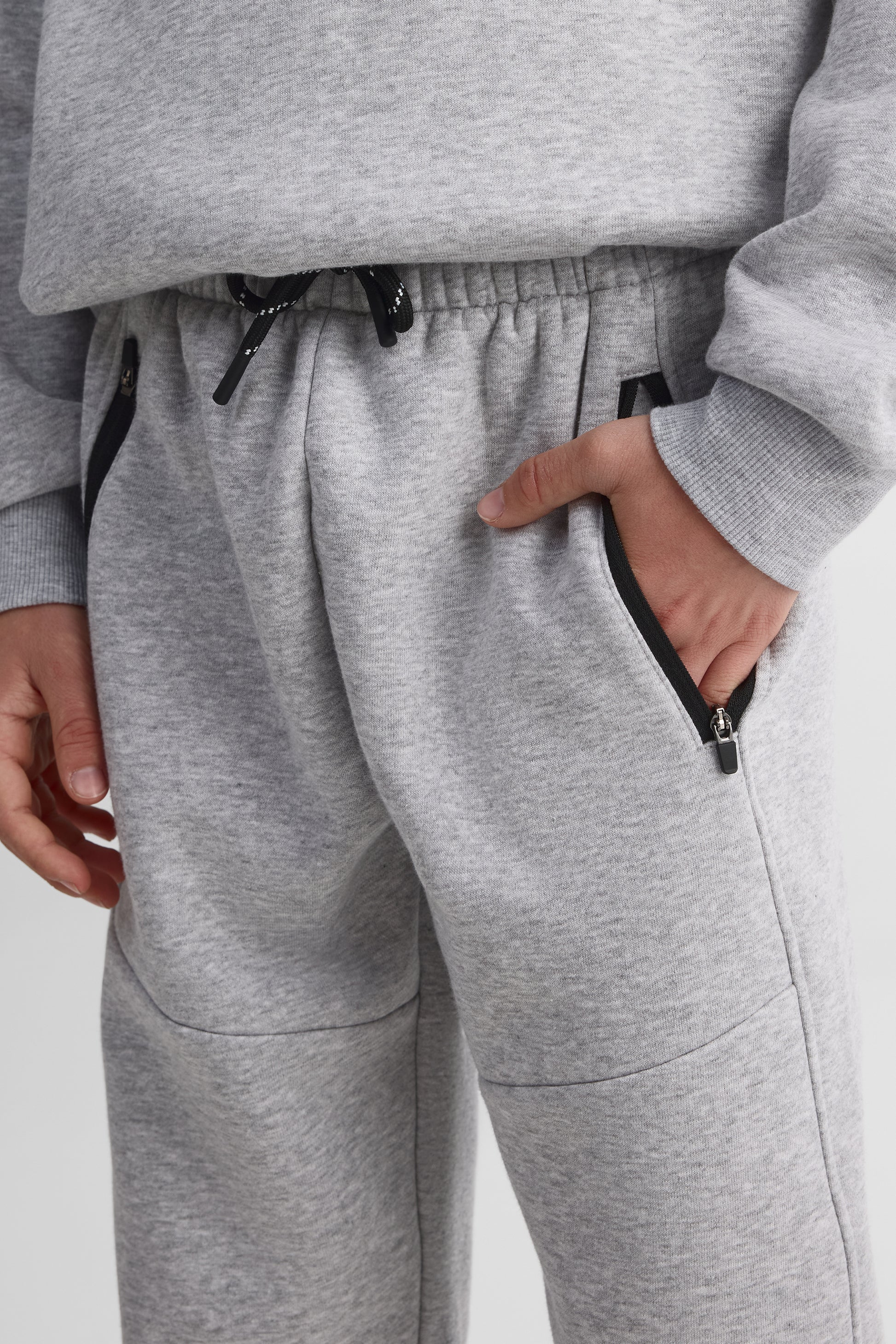 Pantalon jogger ouaté - Ado garçon && GRIS MIXTE