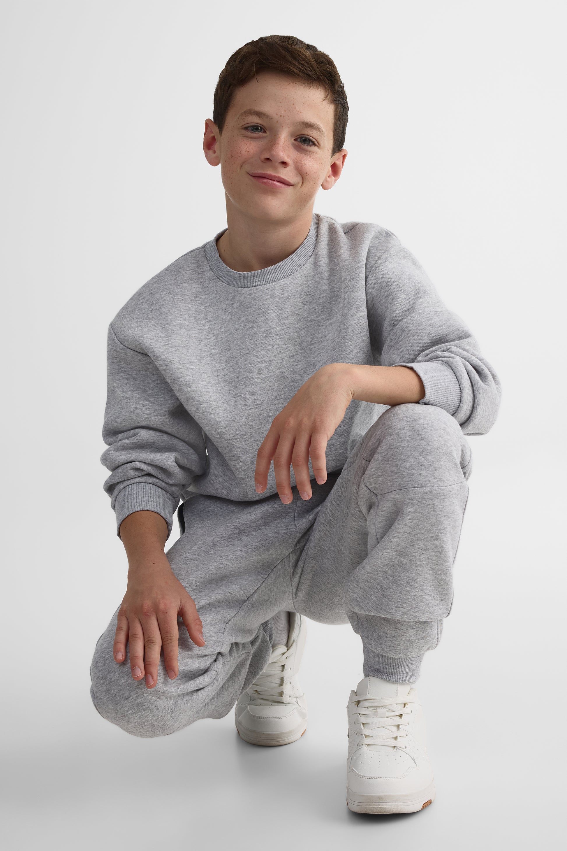Pantalon jogger ouaté - Ado garçon && GRIS MIXTE