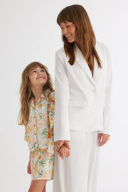 Chemisier à manches courtes à motifs - Ado fille && BLANC MULTI