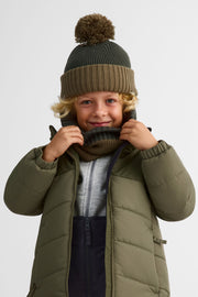 Combo Tuque Pompon Cordon et Cache-Cou - Enfant garçon && KAKI