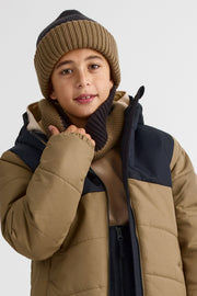 Combo tuque et cache-cou double épaisseur - Ado garçon && TAUPE