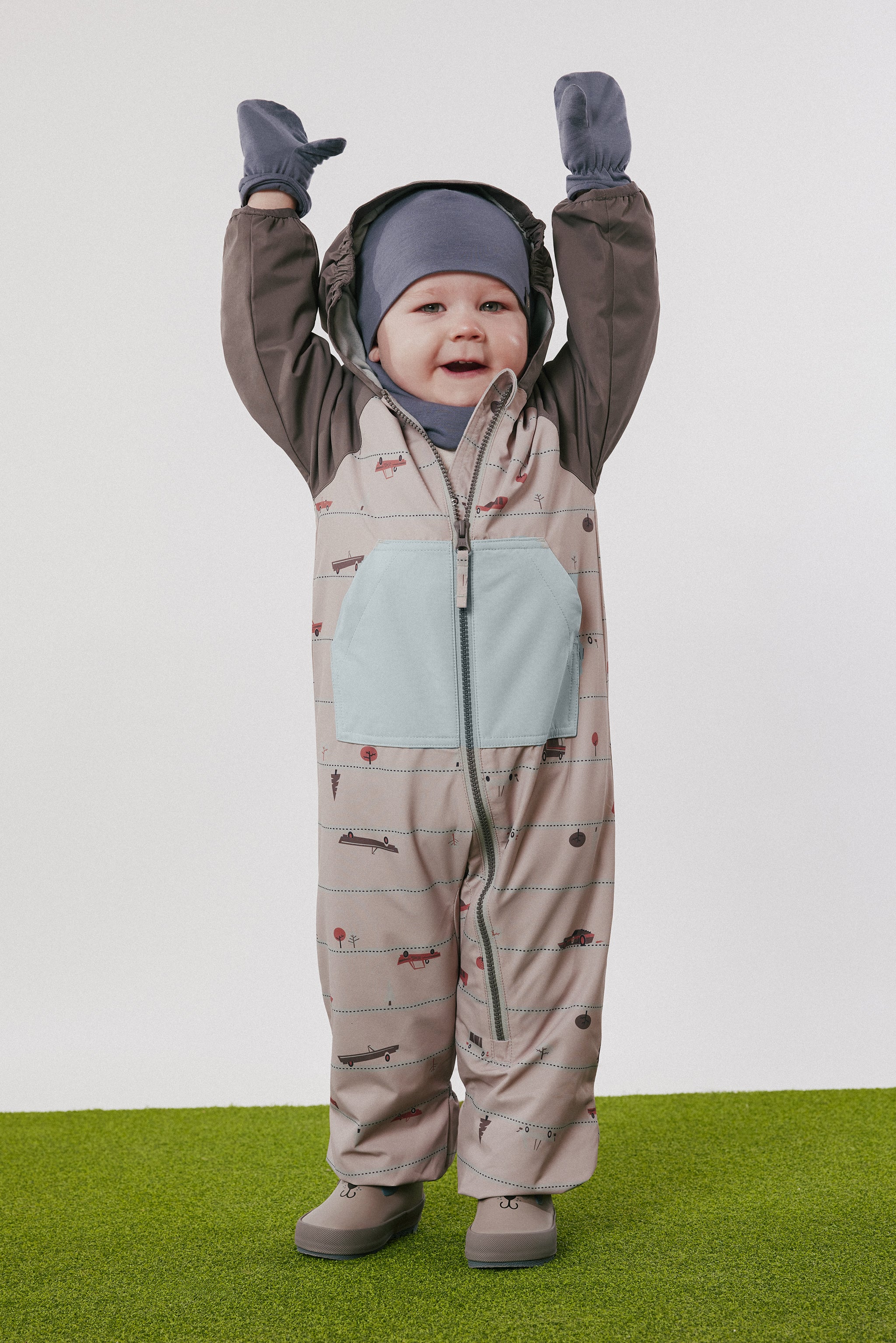 Combinaison imperméable colorblock - Bébé fille && GRIS MULTI