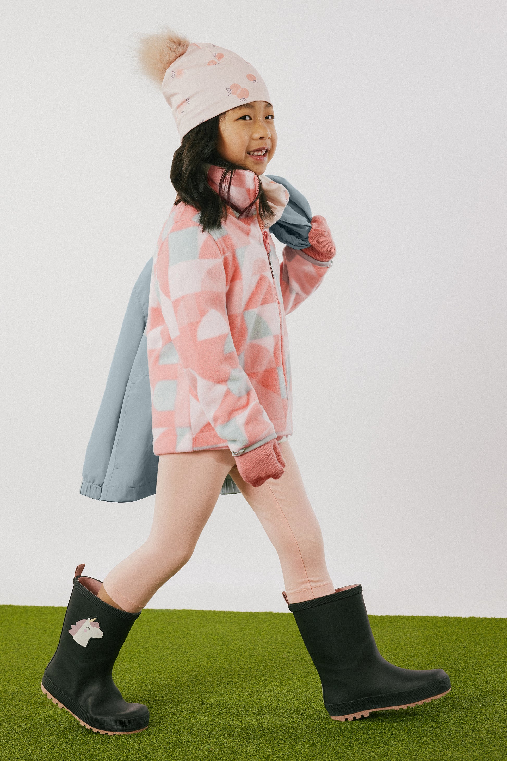 Manteau 3-en-1 résistant à l'eau - Enfant fille && VERT DE GRIS