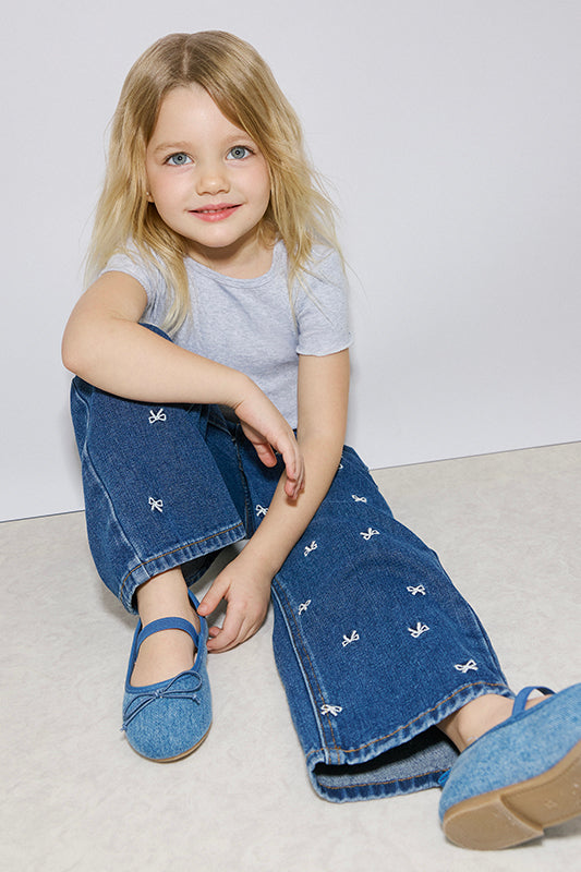 Jeans jambes larges - Enfant fille && DENIM FONCE