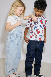 Salopette en denim coupe barrel - Enfant fille && DENIM PALE