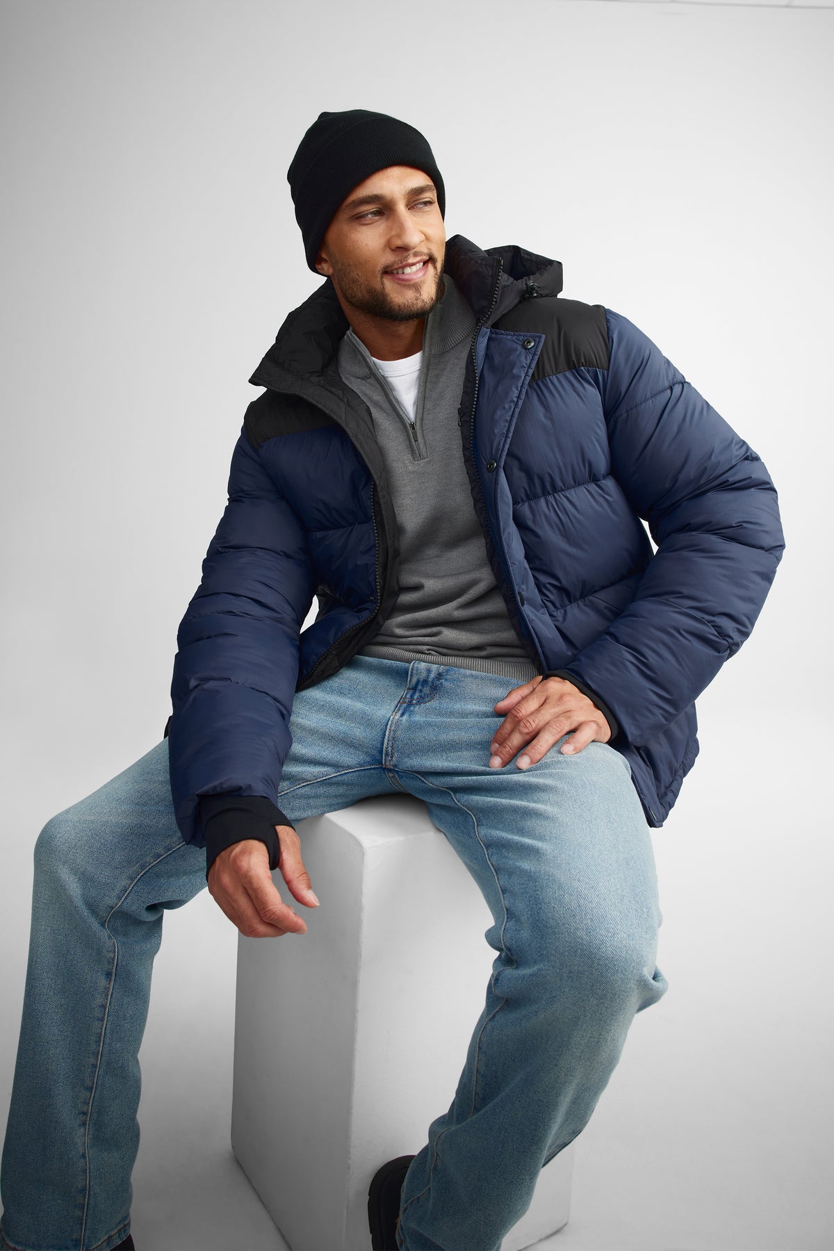 Manteau Matelassé Homme - Hiver - Fermeture Zip - Coupe Grande - Polyester - Neuf Avec étiquettes